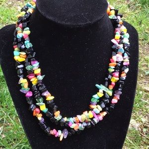 Festive, vibrant Genuine multi-colored Crystal necklace